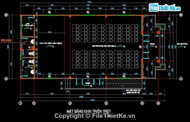 nhà văn hóa,bản vẽ nhà văn hóa,file cad nhà văn hóa